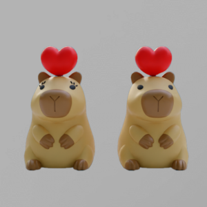 Capibara con corazón San Valentín